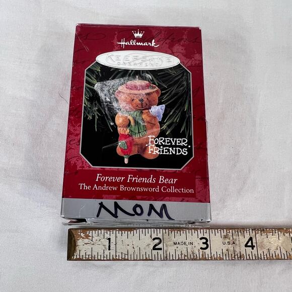 Vintage 1998 Hallmark Keepsake Ornament Forever Friends Bear Christmas Decor - Picture 2 of 7